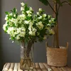 Fiori decorativi 72 cm Fiore di seta artificiale Hydrangea ramo lungo Bianco Fallo casa soggiorno Accessorio per decorazione fai -da -te per vaso