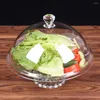 Plates Plastic Vegetable Cake Bread Plate Dust-Proof Cover Transparent Dessert Storage Tray Fruit Display Holder