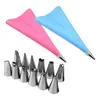 Baking Tools 14 PCS/Set Cake Decorating Tips Set Icing Piping Cream Pastry Bag 12 Pcs Stainless Steel Nozzle DIY