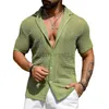 남자 티셔츠 2024 여름 짧은 슬리브 캐주얼 셔츠 남자 해변이 중공 아웃 통기 가능한 니트 셔츠 새로운 패션 남성 섹시 니트 탑 2445를 통해 보인다