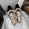 Женские туфли винтажные жемчужины Мэри Джейнс неглубокий рот элегантный кожаный низкий каблук сандалии 240322
