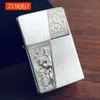 Zorro kerosene Lighter Original Copper Creative Color Separtationレトログラインディングホイールイグニッションライター喫煙男性の贈り物