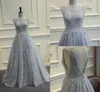 Zuhair Murad Abiti da sera perle Applique in pizzo una linea Abito da ballo senza schienale più taglia formale da sera a taglia formale Wear6694552