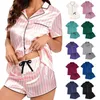 Vêtements à domicile Summer Silky Short Shorts Pyjamas Set Ladies Pyjamas Suit Loose Sleepwear Women's Nightwear Loungewear Femme