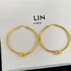 2024 Designer Knot Hoops oorbellen Dames Gouden sieraden Luxe Huggie Huggie Earring Classic Circle Circle Joodlery Charm Oorders Stud Oording Hot -7