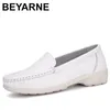 Casual Shoes 2024 Fashion Top Cowhide White Work Sneakers Air Cushion Soft Sole Non-slip Comfort