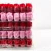 Fleurs décoratives 81pcs / boîte Bouquet de simulation de savon artificiel pour les fournitures multicolores de fête de mariage Pink