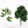 Dekorativa blommor 12st konstgjorda gröna bambu lämnar simulering växter falska grenar för el office hem dekoration
