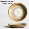 Plates 1pc Creative Japanese Rough Pottery Dining Plate Household Kitchen Restaurant Supplies Dessert Soup Lamian Noodles Bowl