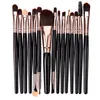 15st Makeup Brushes Ställ professionella plasthandtag mjuka syntetiska hårpulverfundament Eyeshadow Make Up Borstes Cosmetics