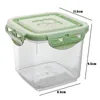 Förvaringsflaskor 2/1 st mat färskt kabelbox transparent pp återanvändbara efterrätt lådor med lock hem kök frukt grönsak färskt