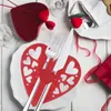 Cuisine Storage 4 PCS Valentin's Day Table Set Vasion décor Dinning Fork Sac Banquet DÉCRIPTIONS COITLERY HAPPORT COSTRES