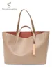 SC Femmes Classic Tote en cuir réel Sac à bandoulière de grande capacité pour les ordinateurs portables Sacs à main de style décontracté avec sac à main 240329