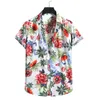 Men's Casual Shirts Mens' Hawaiian Flower Shirt Beach Summer Blouses Fashion Short Sleeve Sleeved Cardigan Lapel Thin Tops