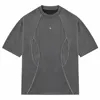 الرجال tshirt التصميم العاكس القصيرة المحملات الأمريكية الرجعية الرجعية أربعة النجمة المعدنية علامة الشارع قمم فضفاضة tshirt بسيطة 240329