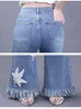 Jeans féminins Tassel High Taille Femme Femmes Plus taille Full Longueur Coupure de botte pour le pantalon de jean de printemps de la mode extensible