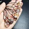 Link Bracelets Natural Colored Garden Quartz Teardrop Pendant Column Crystal Jewelry Semi-Precious Stone For Necklace Wife Daughter Gifts