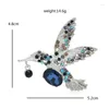 Brosches wulibaby söt flygande kolibri för kvinnor unisex 2-färg strass härlig djurparti casual stift gåvor