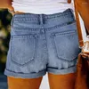 Damesjeans in broek elastische mid op rijen denim shorts gaten coquette Koreaanse kleding Japanse 2000s stijl y2k zomer broek