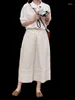 Spodnie damskie letnie elastyczne talia koronkowe wydrążone kobiety z szerokiej nogi kobiety