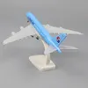 Modello aereo di aereo aeromobile in metallo 20 cm 1 400 Corea A380 Replica in metallo Materiale Simulazione Aviazione Simulazione Toys Regalo Collegile 240328