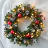 Fiori decorativi guidano la porta ghirlanda natalizia appesa alle decorazioni della fattoria rattan ghirlanda di Natale da parete da festa