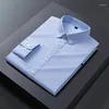 Men's Dress Shirts Plus Size Cotton Shirt Business High Sole Work Casual Classic Long Sleeved Brand Top White Blue Grey