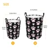 Laundry Bags Pretty Pattern Of Pink Paws Basket Foldable Cute Animal Dog Lover Clothes Hamper For Baby Kids Toys Storage Bin