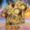 Chemises décontractées pour hommes chemises hawaïennes 3D PRINT PRINT MODE DE BIER