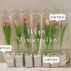 Presentförpackning 5st Transparent PVC Single Rose Portable Packaging Boxes Plastic Blommor Bouquet Lover's Day Present Flower Wrapping Handbags