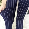 Leggings voor dames Zwart -Stripe Gedrukte Fitness Women Slim High Taille Elastische trainingsbroek Sport Running Push Up Gym Sportswear