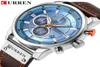 Curren Fashion Quartz Men Watch Top Brand Роскошные мужские часы хронограф спорт мужское запястье дата