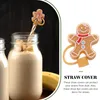 Disposable Cups Straws Straw Tips End Protectors Reusable Covers Cap For Tumblers Toppers Silicone Lid Decor