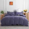 Ensembles de literie même couleur unie à la fois du textile à la maison douce 4 pcs pour le dortoir étudiant Camp King Size Counter