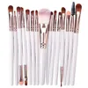 15st Makeup Brushes Ställ professionella plasthandtag mjuka syntetiska hårpulverfundament Eyeshadow Make Up Borstes Cosmetics