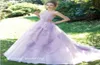 Lavender Ball Suknia Sweetheart Sleepevele Organza Siek Szybkie sukienki ślubne suknie ślubne sukienki Quinceanera Women4288298