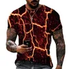 Shopee TEMU HOT Style Horror Magma Print 3D T-shirt pour hommes New Summer