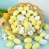 Party Decoration 20/40pcs Foam Easter Eggs Happy Dekorationer målade fågelduva DIY Craft Kids Gift Favor Home Decor Supplies