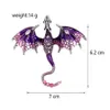 Retro bemalte Emaille Dragon Brosche mit europäischer und amerikanischer Diamant eingelegter Tierbrosch trendige Brustblume vielseitiges Accessoire für Frauen Ab91