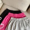 Women's Shorts Sports Summer Korean Edition 2024 Hög midja Slimming Design Love Casual Pants