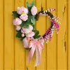 Decoratieve bloemen Valentijnsdag hartvormige krans prachtige vakmanschap kunstmatige voordeur decor perfect voor romantiek drop