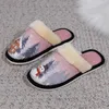 Slippers 2024 Winter Christmas Lovely Snow Man Women Cartoon Year Flats Platform Plush Warm Flip Flops Home Cotton Shoes