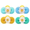 Dog Apparel 20/30PCS Pet Decorated Hair Bows Dogs Bowknot With Diomand Accessories Hand-made Rubber Bands Supplies