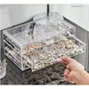 Jewelry Pouches Drawer Style Transparent Box Large Capacity Ring Earring Necklace Acrylic Sorting Organizer
