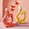 Wazony myśliciel wazonów kobiecy forma do wystroju łazienki boho minimalistyczne kwiaty beżowe abstrakcyjne ceramiczne biuro domowe