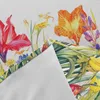 Table Cloth Spring Flowers Watercolor Waterproof Wedding Holiday Tablecloth Coffee Decor Cover