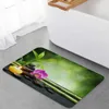 Carpets Flower Candle pierre de bambou vert plant de cuisine paillasson chambre de bain de salle de bain maison de tapis de porte de porte de porte de porte tapis de porte