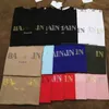 Brand de créateur Fashion Top Ba Jia épaule Gold Buckle Alphabet Intrimage T-shirt pour hommes en coton Pure Coton à manches courtes