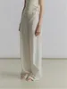 Spodnie damskie kobiety swobodne plisowane szeroką nogę 2024 moda wysokiej talii eleganckie długie spodnie z dekoracją pasa