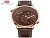 Minifocus Mens Top Brand Busines Quartzwatch повседневный двойной часовой пояс Man подлинный кожа